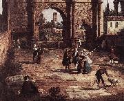 Canaletto Rome: The Arch of Constantine (detail) fd painting