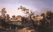 Canaletto View of a River, Perhaps in Padua df Spain oil painting reproduction