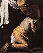 Caravaggio Madonna del Rosario (detail) fdg Spain oil painting artist