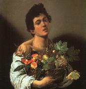 Caravaggio Youth with a Flower Basket oil