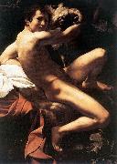 Caravaggio St. John the Baptist (Youth with Ram)  fdy Spain oil painting artist