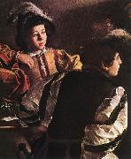 Caravaggio The Calling of Saint Matthew (detail) urt Spain oil painting artist