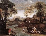 Domenichino Landscape with Ford dg oil painting artist