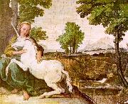 Domenichino The Maiden and the Unicorn painting