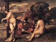 Giorgione Pastoral Concert (Fete champetre) Spain oil painting reproduction