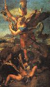 Raphael Saint Michael Trampling the Dragon painting