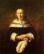 Rembrandt Portrait of a Lady with an Ostrich Feather Fan painting
