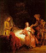 Rembrandt Joseph Accused by Potiphar's Wife Spain oil painting artist