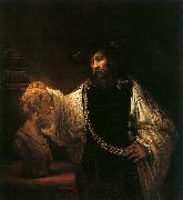 Rembrandt Aristotle with a Bust of Homer Spain oil painting artist