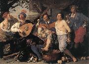 ROMBOUTS, Theodor Allegory of the Five Senses Spain oil painting artist