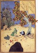 Bihzad The saintly Bishr fishes up the corpse of the blaspheming Malikha from the magic well which is the fount fo life oil