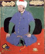 Bihzad Portrait of the Uzbek emir Shaybani Khan,seen here wearing a Sunni turban Spain oil painting artist