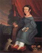 Anonymous Girl with A Grey Cat Spain oil painting artist