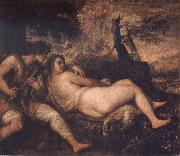 Titian Nymph and Shepherd Spain oil painting artist