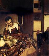 JanVermeer A Girl Asleep Spain oil painting artist