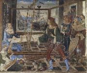 Pinturicchio Penelope at the Loom and Her Suitors Spain oil painting artist