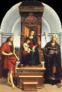 Raphael The Madonna and Child Enthroned with Saint John the Baptist and Saint Nicholas of Bari Spain oil painting artist