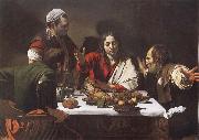 Caravaggio Supper of Aaimasi painting