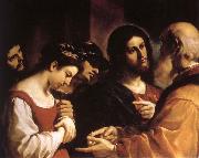 GUERCINO Jesus and aktenskapsbryterskan Spain oil painting artist
