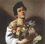 Caravaggio boy with a basket of fruit Spain oil painting artist