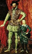 Anonymous sir walter raleigh and his son oil