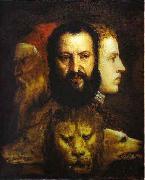Titian The Allegory of Age Governed by Prudence is thought to depict Titian, oil painting