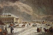 tchaikovsky the square in front of the mariinsky theatre in st petersburg in painting