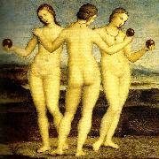 Raphael three graces muse'e conde,chantilly Spain oil painting artist