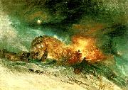 J.M.W.Turner messieurs les voyageurs on their return from italy in a snow drift upon mount tarrar Spain oil painting artist