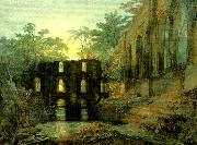 J.M.W.Turner the dormitorg and trancept of fountain's abbey-evening Spain oil painting artist
