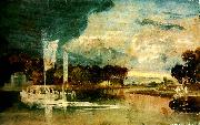 J.M.W.Turner the thames at isleworth with pavilion and syon ferry Spain oil painting artist