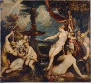 Titian Diana and Callisto by Titian; Kunsthistorisches Museum, Vienna Spain oil painting artist