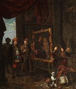 Anonymous A nobleman visits an artist in his studio Spain oil painting artist