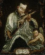 Anonymous Saint Aloysius Gonzaga with the crucifix Spain oil painting artist