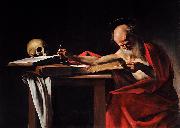 Caravaggio Saint Jerome Writing Spain oil painting artist