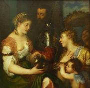 Titian Conjugal allegory  Louvre oil