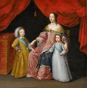 Anonymous Anna of Austria with her children Spain oil painting artist