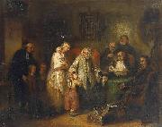 Anonymous Young widow and four children at the opening of the last will Spain oil painting artist