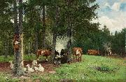 Arborelius Vallflicka med boskap oil painting