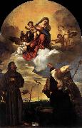 Titian Madonna in Glory with the Christ Child and Sts Francis and Alvise with the Donor Spain oil painting artist