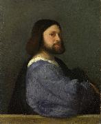 Titian A Man with a Quilted Sleeve Spain oil painting artist