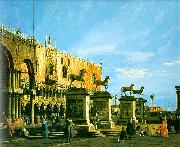 Canaletto Capriccio- The Horses of San Marco in the Piazzetta Spain oil painting artist
