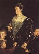 PARMIGIANINO Portrait of the Countess of Sansecodo and Three Children oil