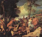 Titian Bacchanal Spain oil painting reproduction