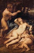 Correggio Venus,Satyre et Cupidon Spain oil painting artist