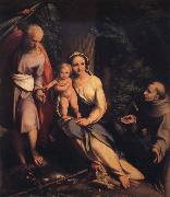 Correggio Rest on the Flight into Egypt with Saint Francis oil painting artist