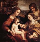 Correggio Le mariage mystique de sainte Catherine d'Alexandrie avec saint Sebastien Spain oil painting artist