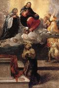 Faccini,Pietro Le Christ et la Vierge apparaissent a Saint Francois d'Assise Spain oil painting artist