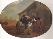 Bamboccio Travelers Leaving an Inn (mk05) Spain oil painting artist