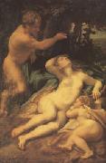 Correggio Venus,Satyr and Cupid (mk05) Spain oil painting artist